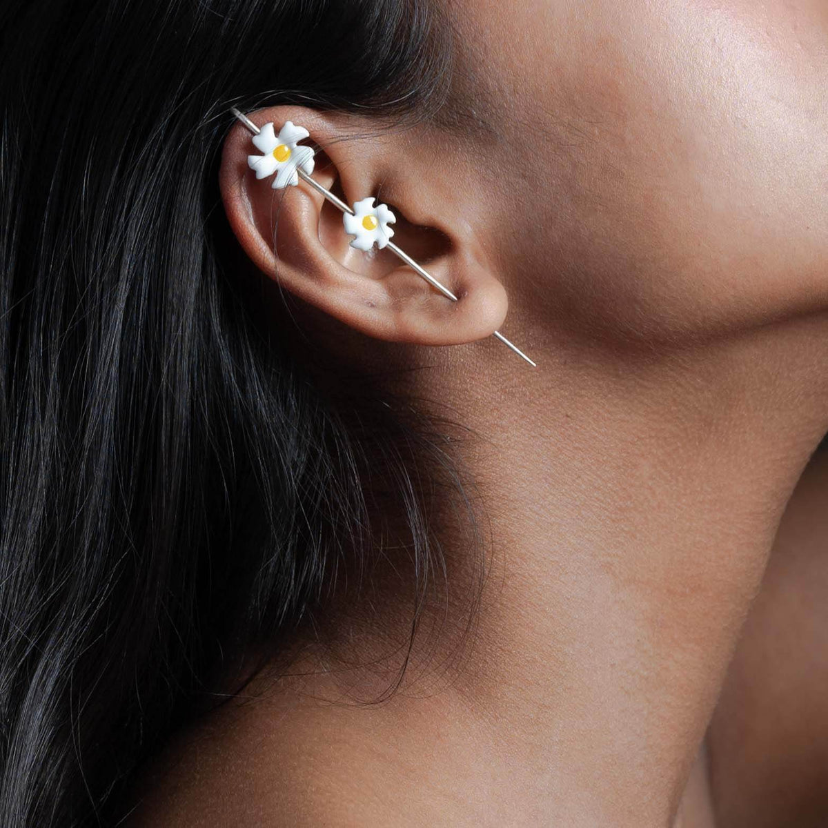 Parijata Whisper Silver Ear Climber (92.5% Pure Silver)