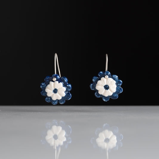 Mandar Flower Earrings (Set Of 2)