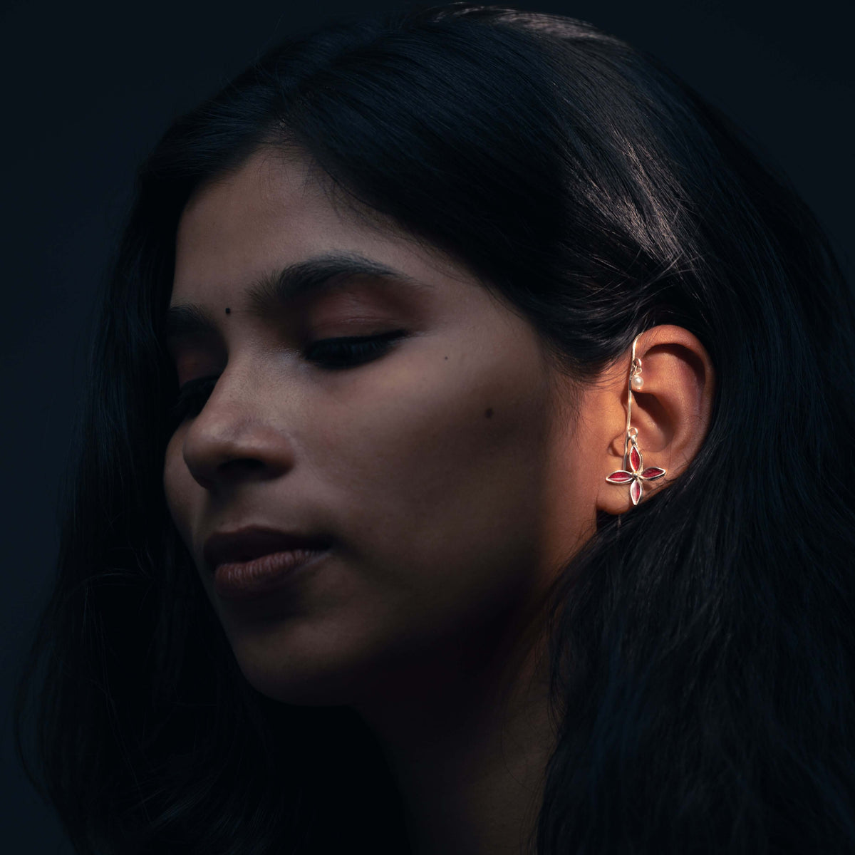 Ashoka Linear Silver Ear Cuff (92.5% Pure Silver)