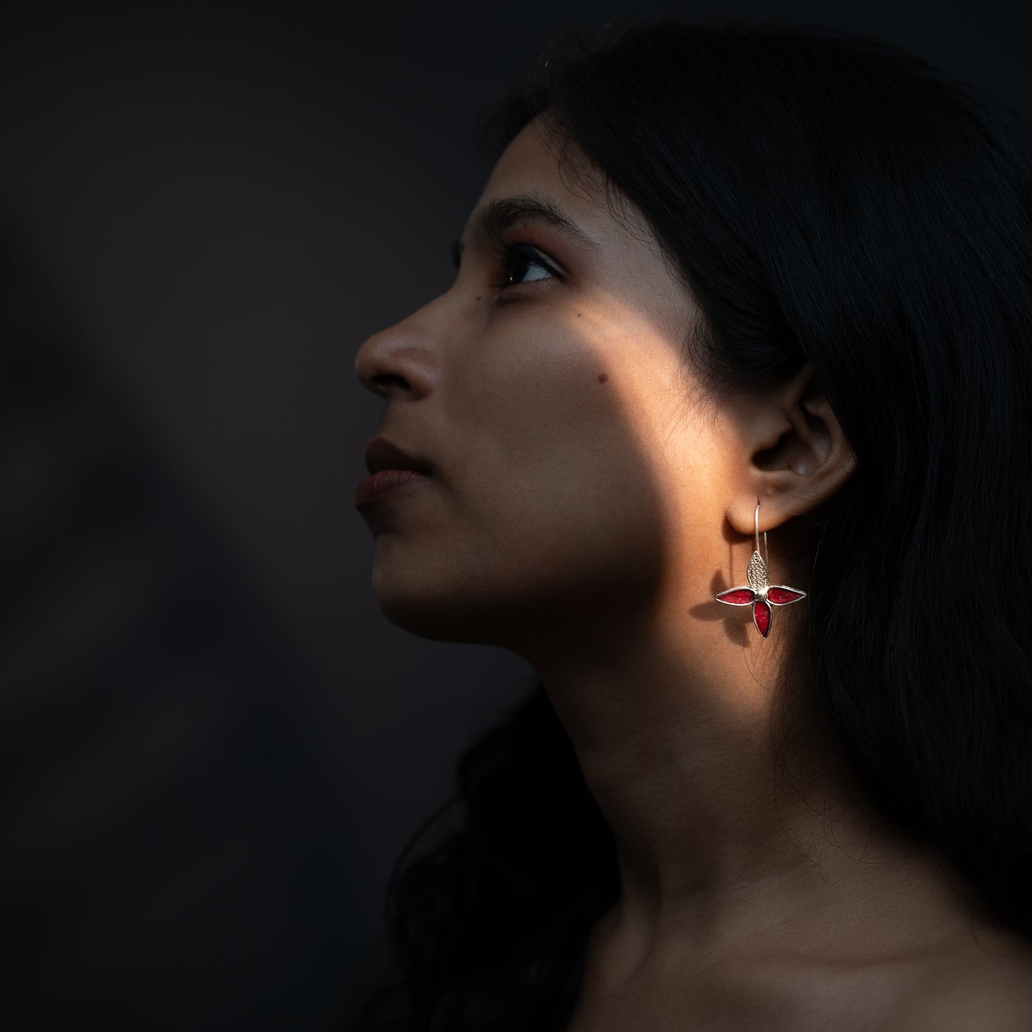 Ashoka Petal Hook Earrings
