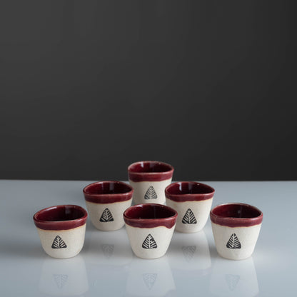 Baleri Shot Glasses Triangle Motif (Set Of 6)