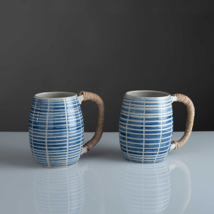 Sarta Beer Mugs With Cane Handle (Set Of 2)