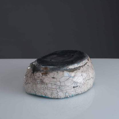 Azure Blaze Artsy Planter (Raku Fired)