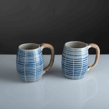 Sarta Beer Mugs With Cane Handle (Set Of 2)