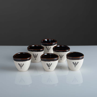 Baleri Shot Glasses Bird Tattoo Motif ( Set Of 6)