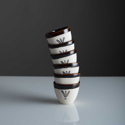 Baleri Shot Glasses Bird Tattoo Motif ( Set Of 6)