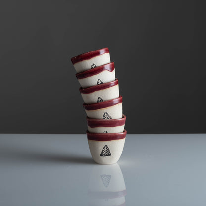 Baleri Shot Glasses Triangle Motif (Set Of 6)