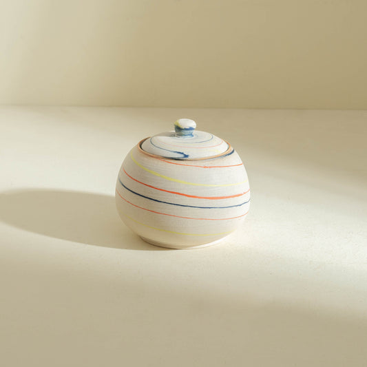 Graha Striped Lidded Jar