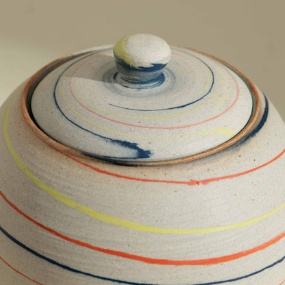 Graha Striped Lidded Jar