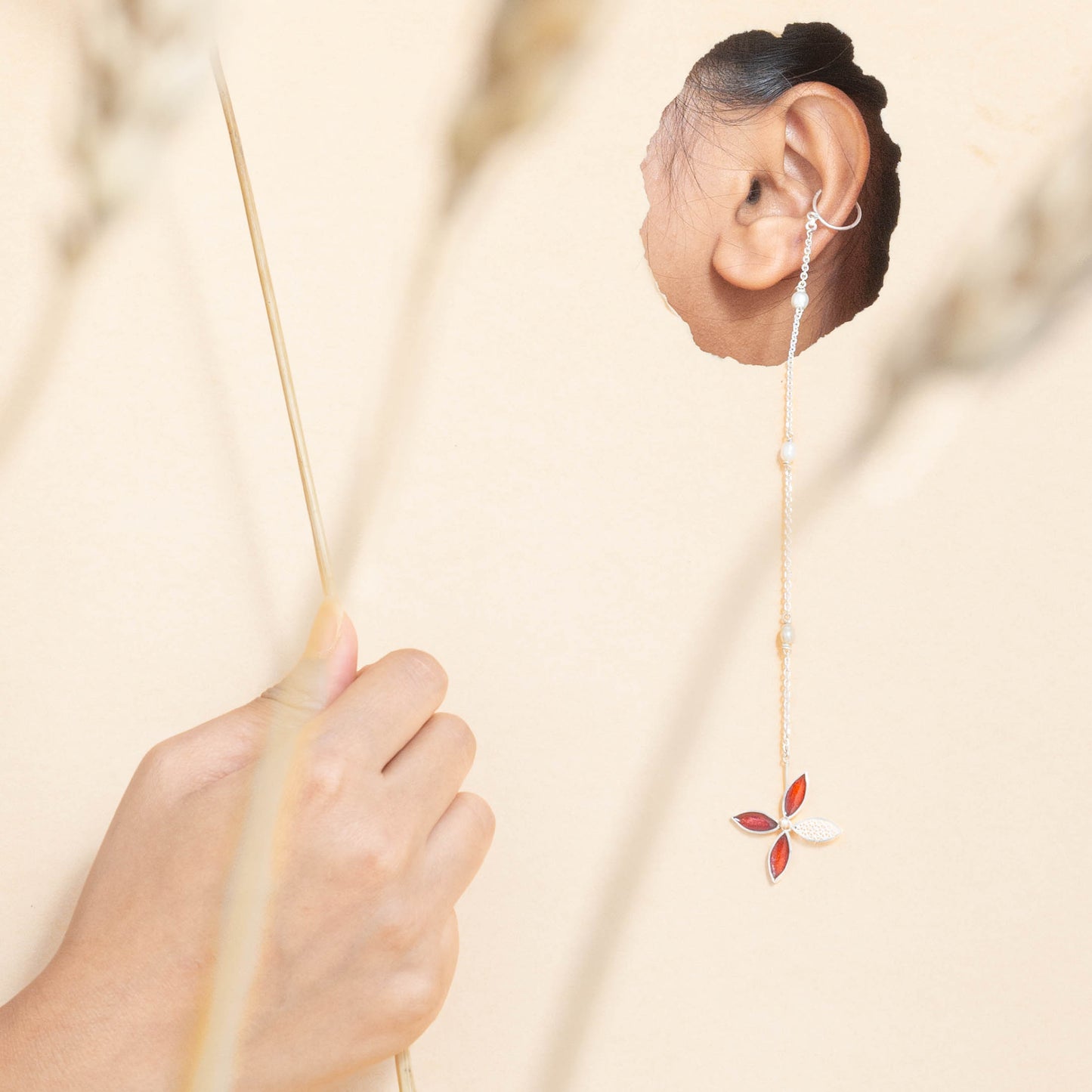 Ashoka Petal Chain Earring