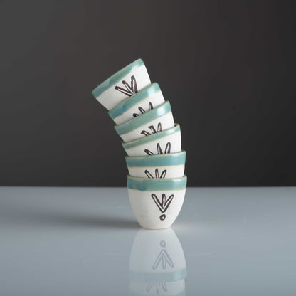 Baleri Shot Glasses Bird Tattoo Motif ( Set Of 6)