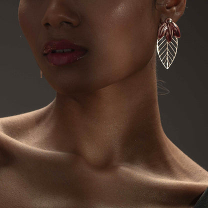 Ashoka Leaf Silver Filigree Earrings (Set Of 2)