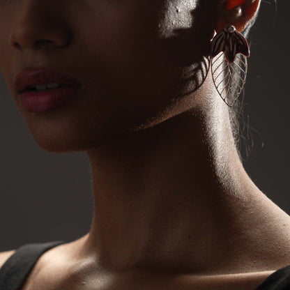 Ashoka Leaf Silver Filigree Earrings (Set Of 2)