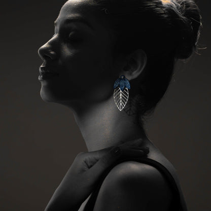 Ashoka Leaf Silver Filigree Earrings (Set Of 2)