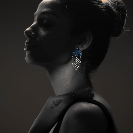 Ashoka Leaf Silver Filigree Earrings (Set Of 2)