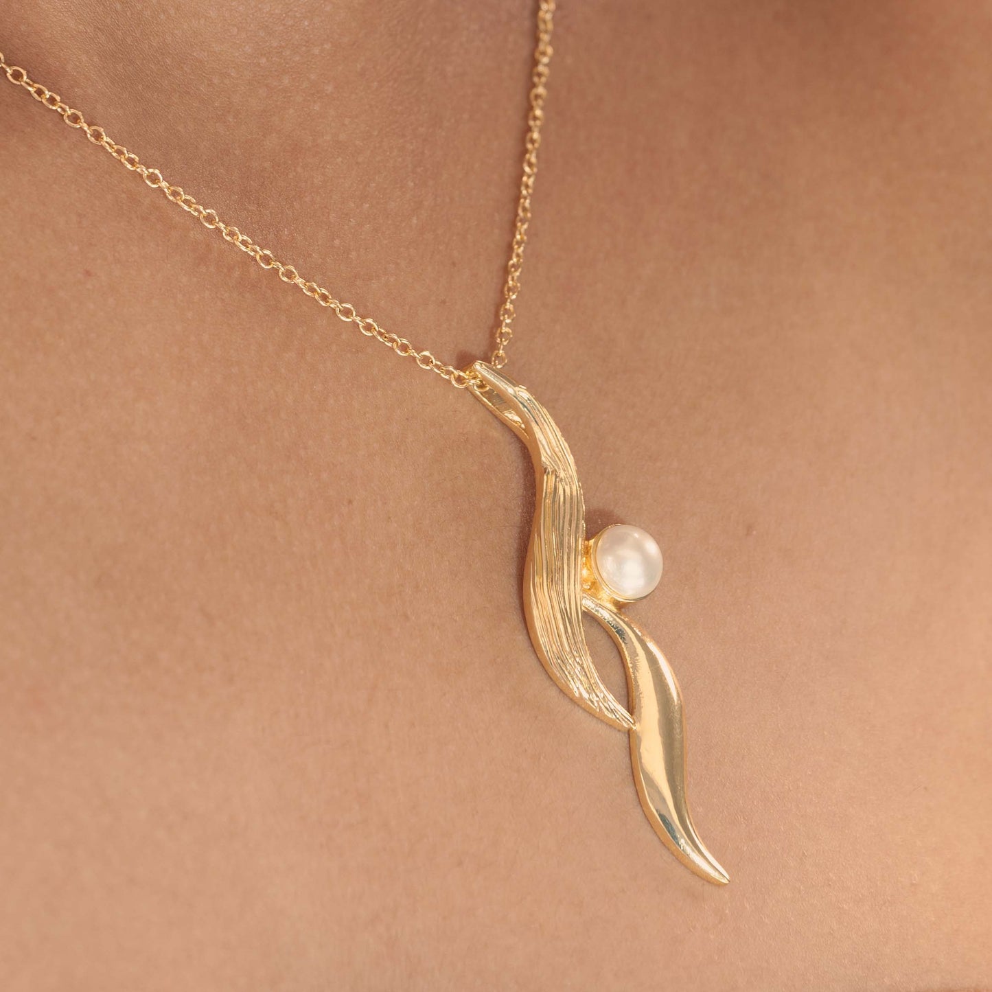 Brass Pendant & Earrings Set