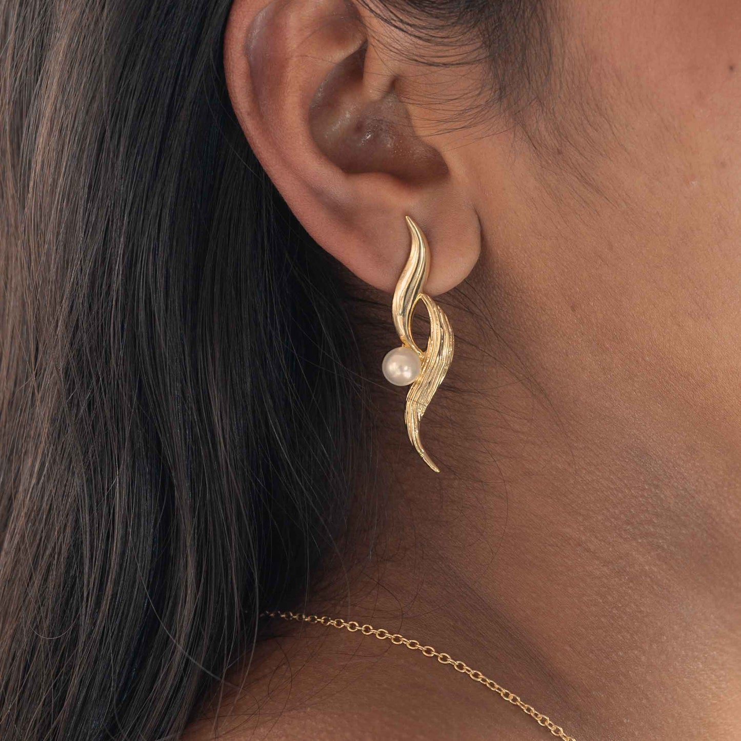 Brass Pendant & Earrings Set