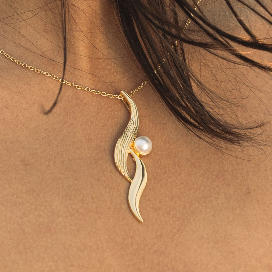 Brass Pendant & Earrings Set