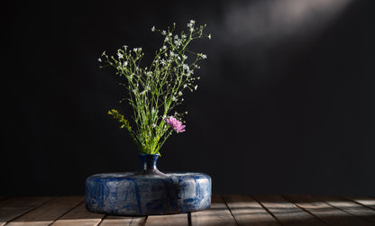 Ember Cobalt Disk Vase