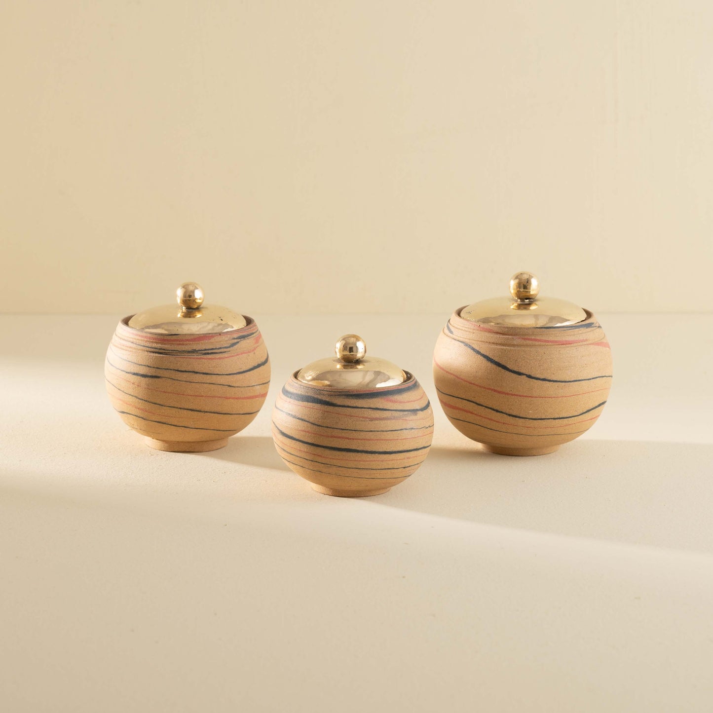 Ruchi Marbled Spice Jars (Set of 3)