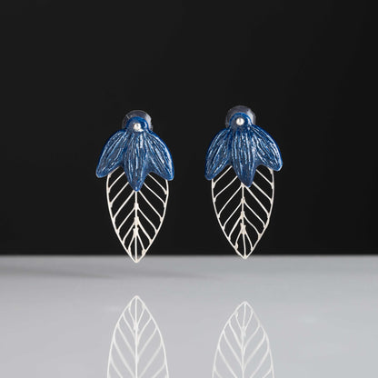 Ashoka Leaf Silver Filigree Earrings (Set Of 2)