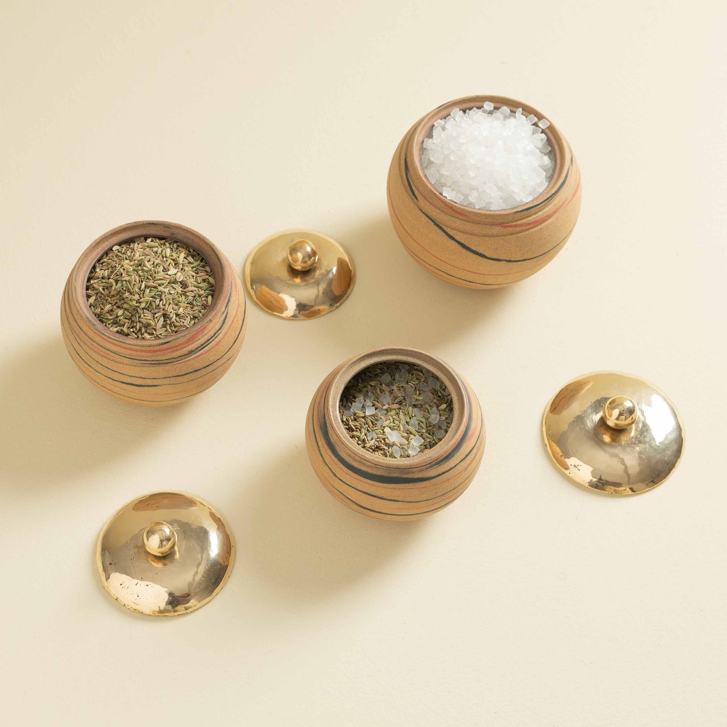 Ruchi Marbled Spice Jars (Set of 3)
