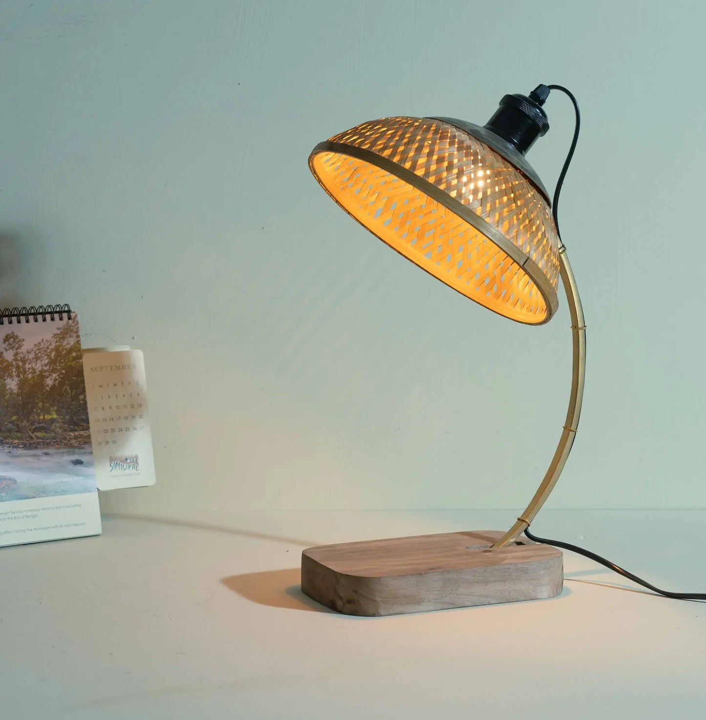 Dīpa Bamboo Weave Table Lamp