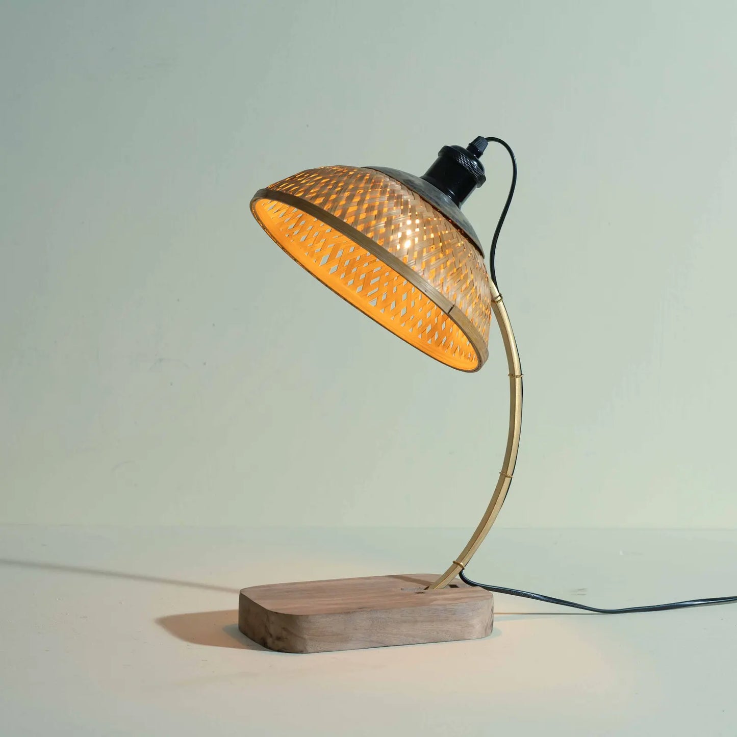Dīpa Bamboo Weave Table Lamp