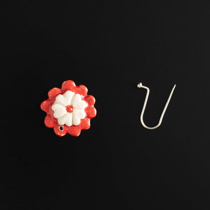 Mandar Flower Earrings (Set Of 2)