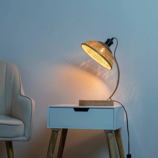 Dīpa Bamboo Weave Table Lamp