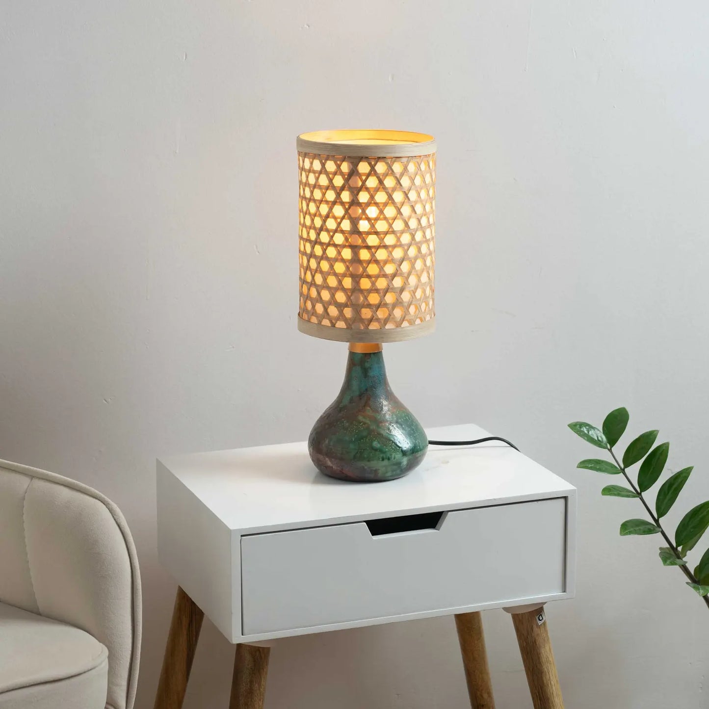 Ratna Raku-Fired Table Lamp