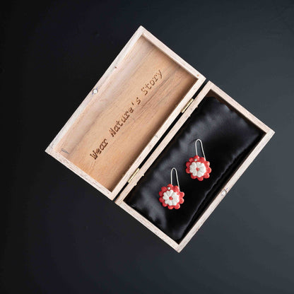 Mandar Flower Earrings (Set Of 2)