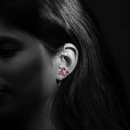 Minimal Silver Ear Climber Combo