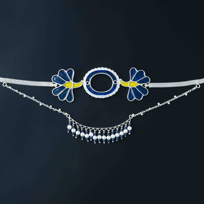Aparajita Silver Enamel Choker