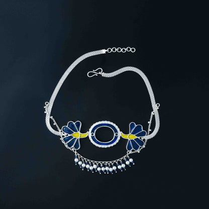 Aparajita Silver Enamel Choker