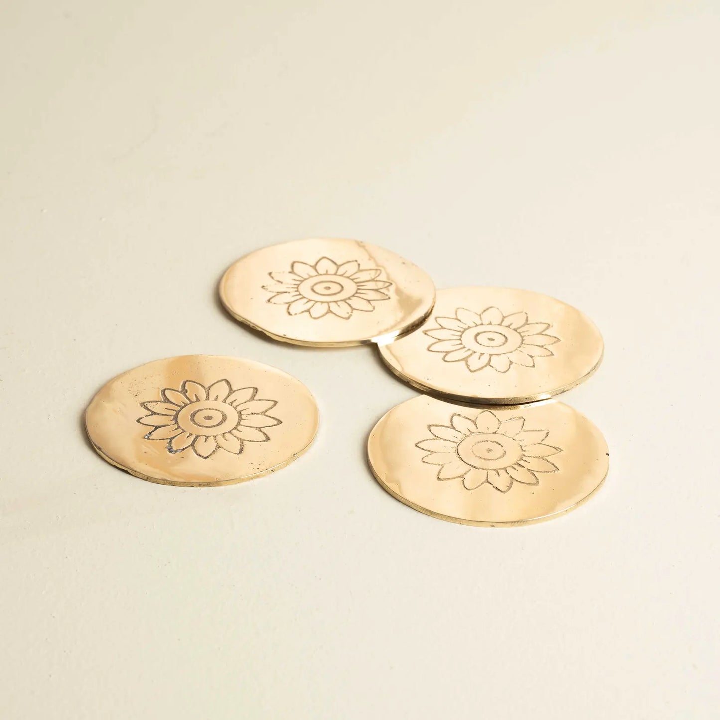 Prafulla Brass Coaster (Set OF 4)