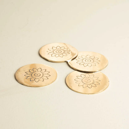 Prafulla Brass Coaster (Set OF 4)