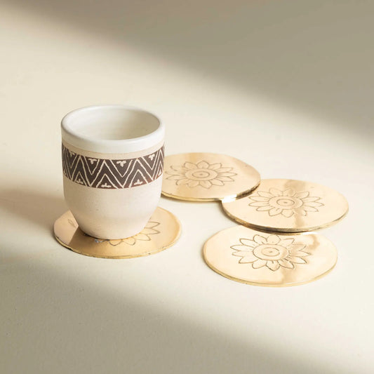 Prafulla Brass Coaster (Set OF 4)