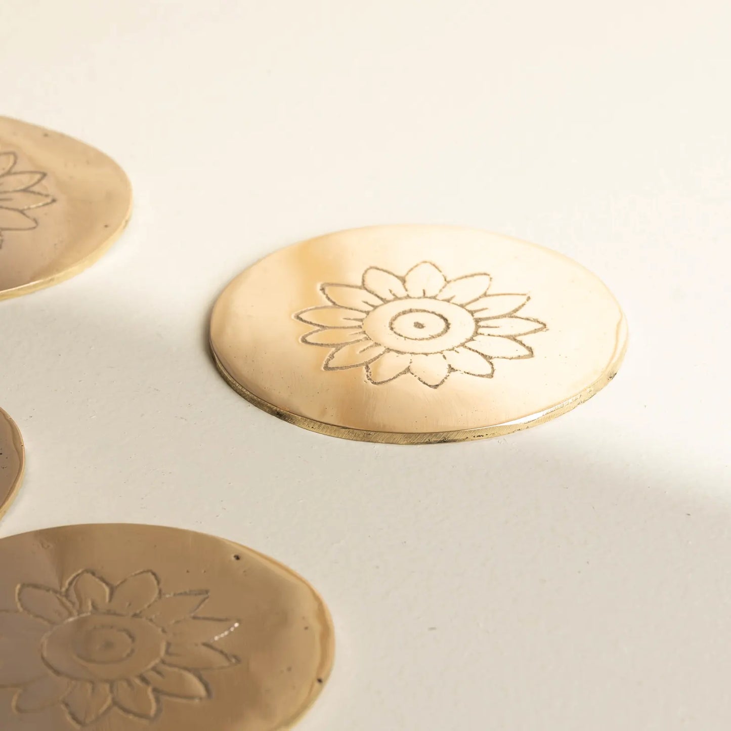 Prafulla Brass Coaster (Set OF 4)