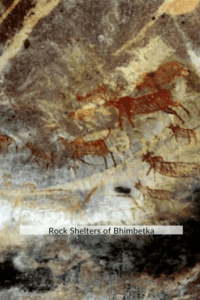 Wall painting in cave - Rock Shelters of Bhimbetka